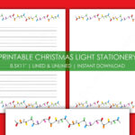 Christmas Lights Writing Paper Printable | Lined And Unlined Pertaining To Christmas Light Writing Template