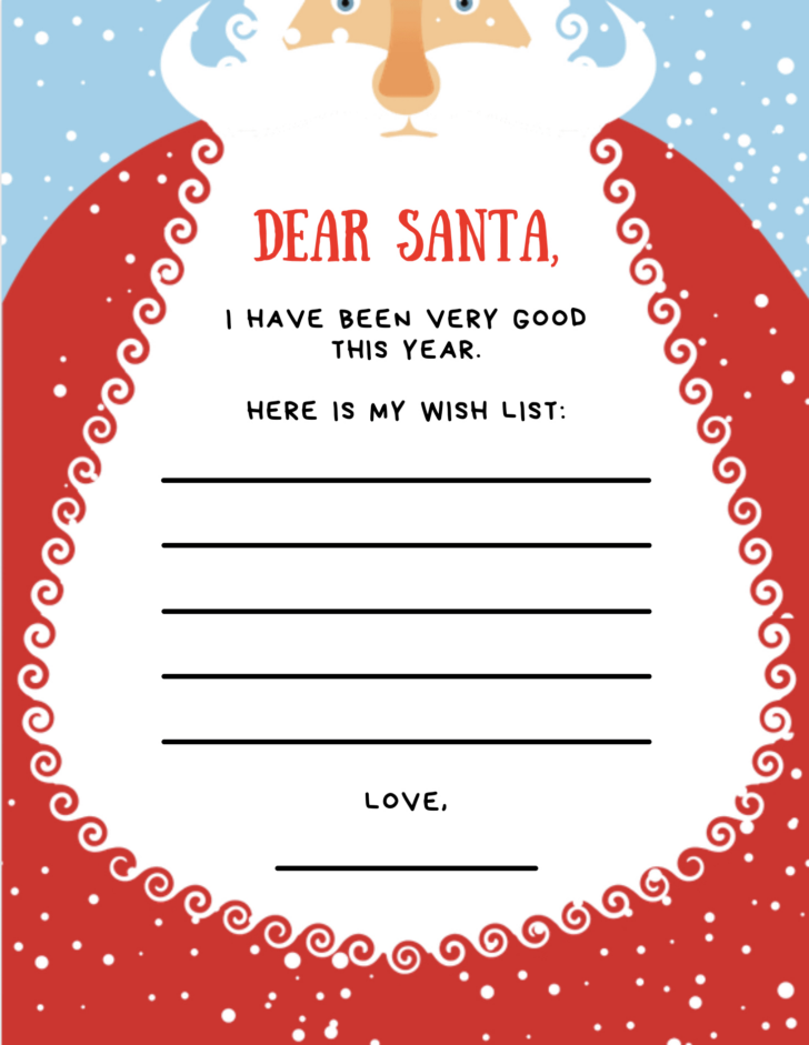 Christmas List For Santa Template Christmas List For Santa Template