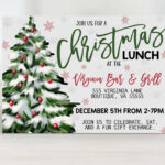 Christmas Lunch Invitation Card, Employee Business Work Fall With Christmas Luncheon Invite Template