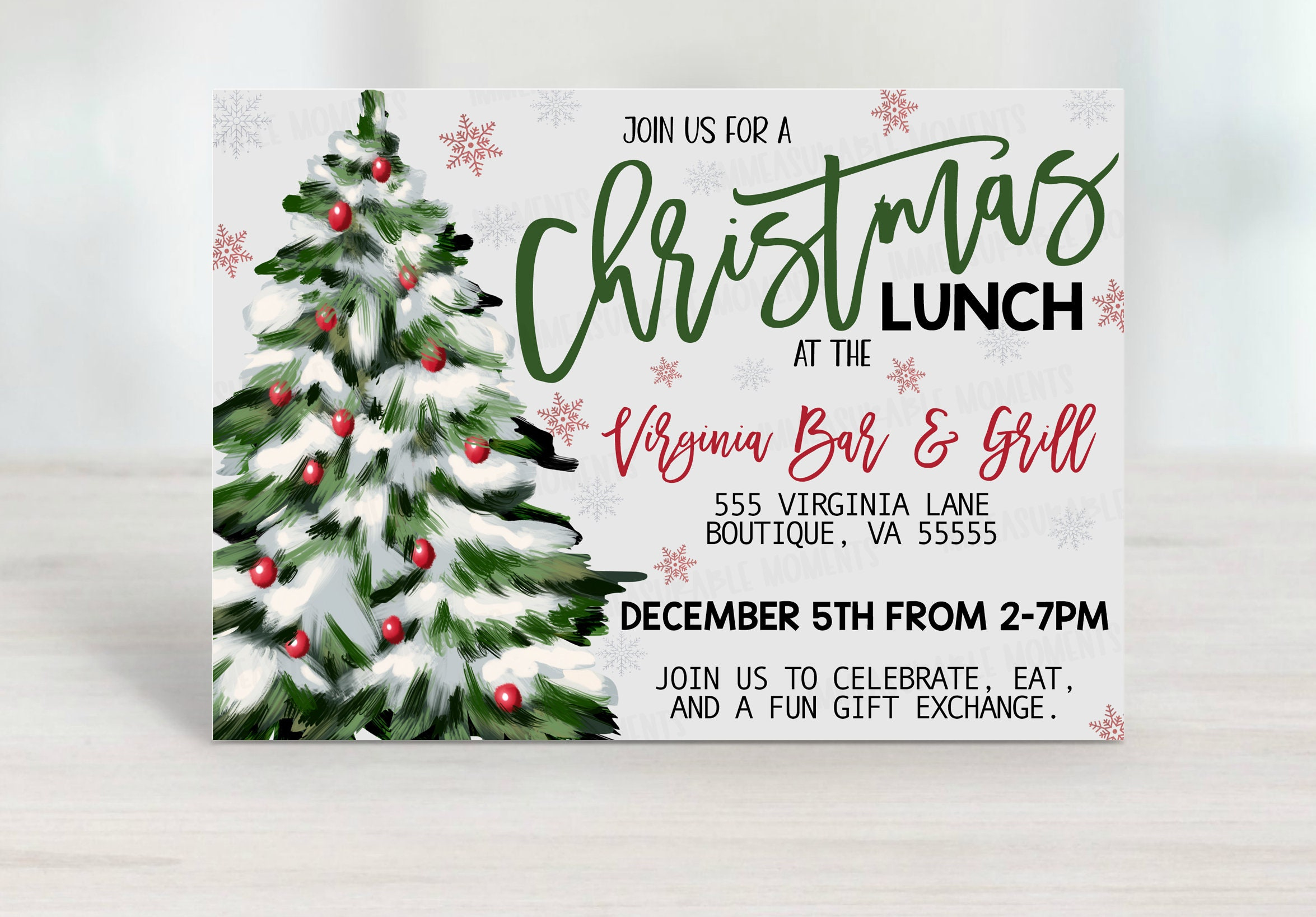 Christmas Lunch Invitation Card, Employee Business Work Fall within Christmas Lunch Invite Template