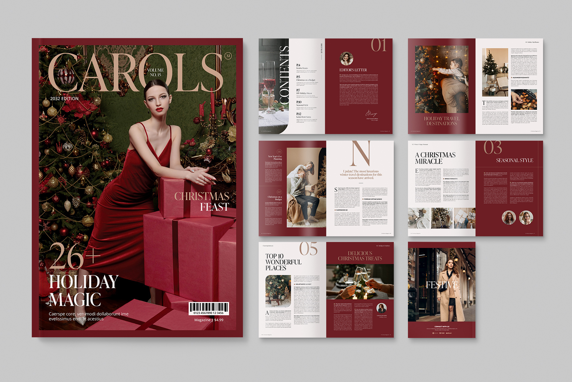 Christmas Magazine Template - Brandpacks for Christmas Magazine Cover Template