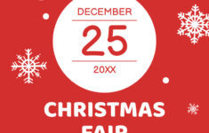 Christmas Market With Decoration In Red Online Poster Template in Christmas Market Poster Template