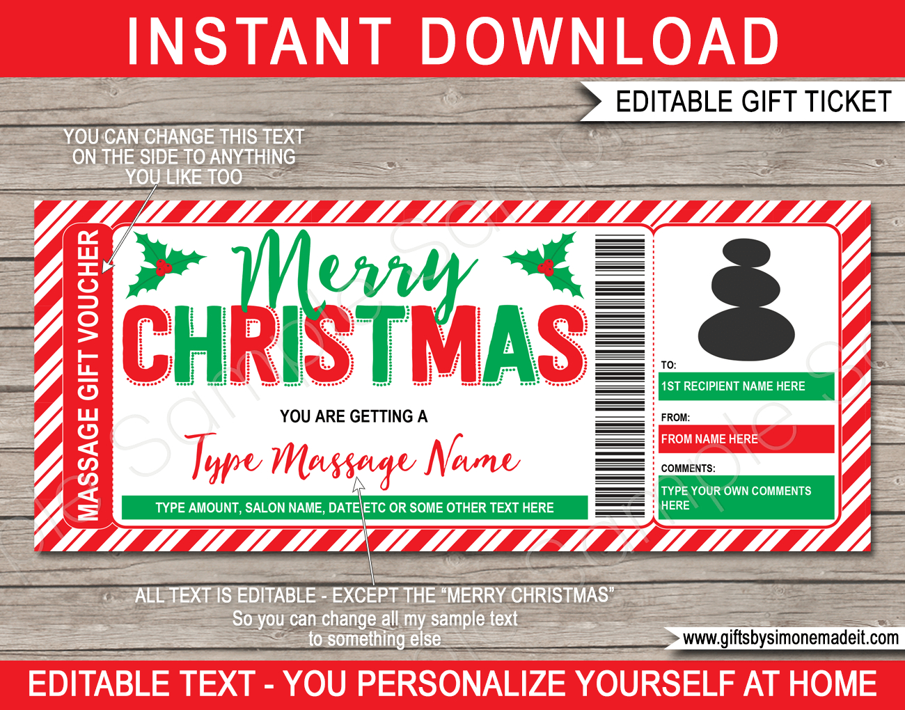 Christmas Massage Gift Voucher Template regarding Christmas Massage Gift Certificate Template