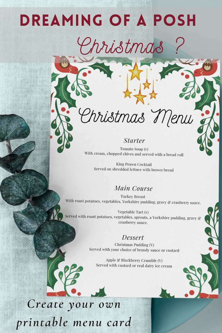 Christmas Menu Template A4 | Christmas Menu Printable | Christmas with regard to Christmas Menu Printable Template Free