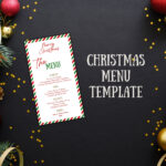 Christmas Menu Template Editable | Christmas Party Menu Throughout Christmas Menu Background Template