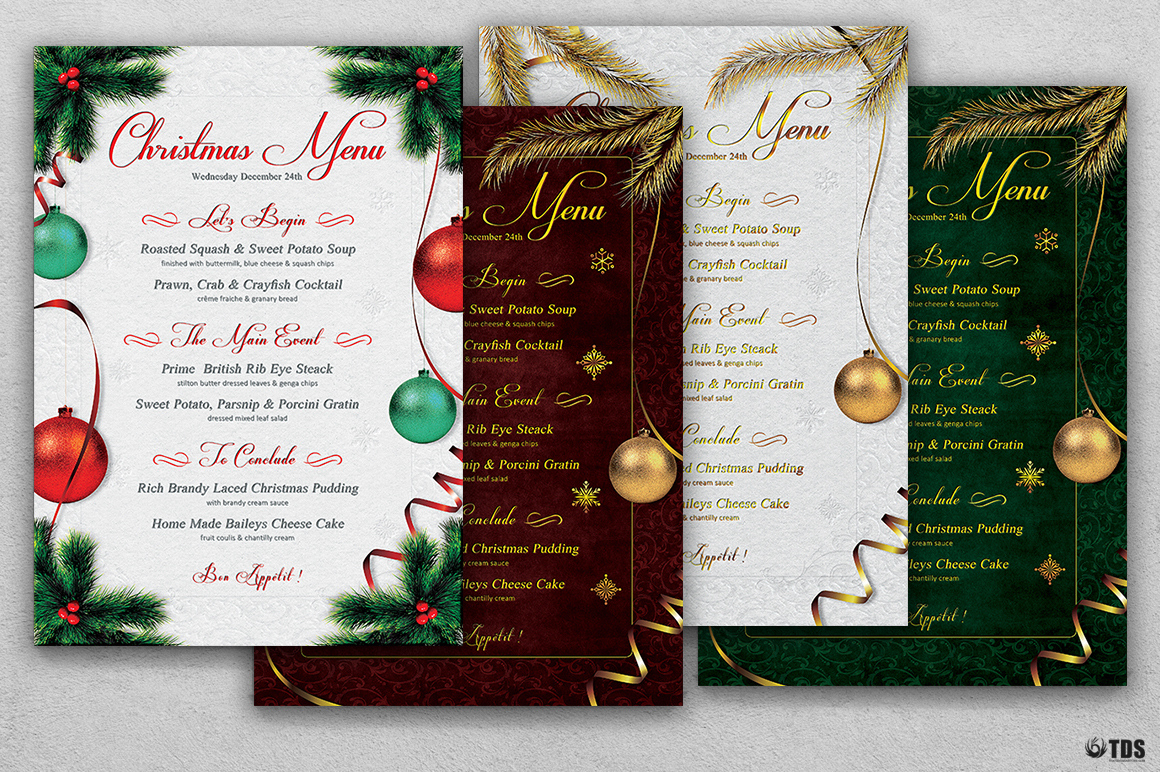 Christmas Menu Template V1 :: Behance inside Christmas Menu Card Template Free