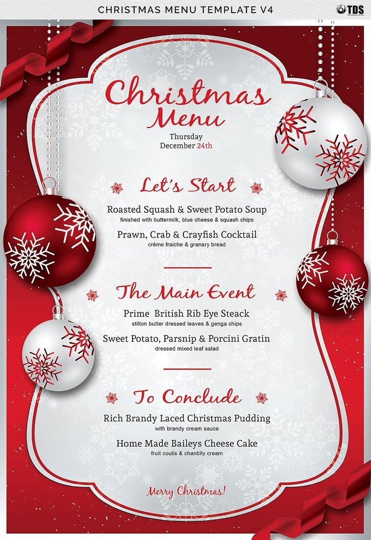 Christmas Menu Template V4, A Flyer Templatethatsdesign Art in Christmas Party Menu Template