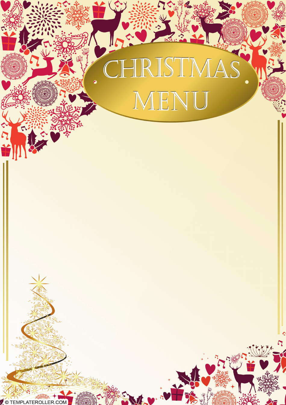 Christmas Menu Template - Yellow Download Printable Pdf intended for Christmas Menu Template Blank