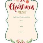 Christmas Menu With Curvy Frame Sign Template | Square Signs With Regard To Christmas Menus Template Free