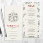 Christmas Menu With Holly Design With Regard To Christmas Menu Template Ideas