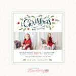 Christmas Mini Session Template “Colorful Leaves & Ornaments With Christmas Mini Template Free
