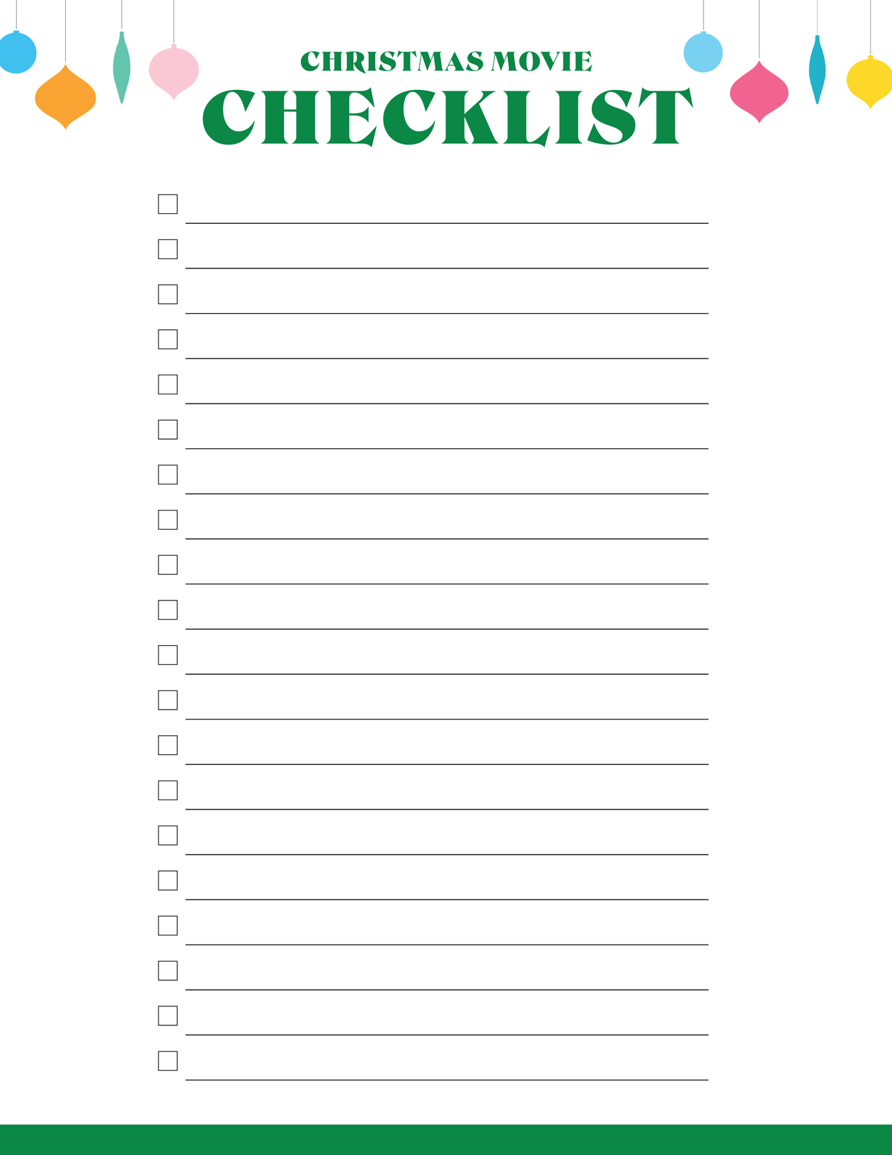 Christmas Movie Checklist Printable - The Crafted Life inside Christmas Movie List Template