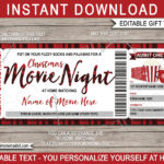 Christmas Movie Night Ticket Vorlage: Bearbeitbarer With Christmas Movie Night Ticket Template