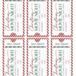 Christmas Movie Night Tickets And Checklist, Free Printable Set With Regard To Christmas Movie Night Ticket Template