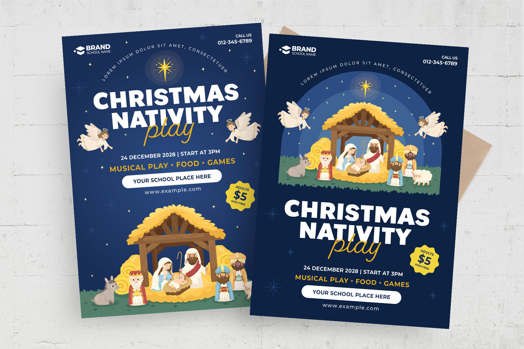 Christmas Nativity Flyer Template [Ai, Eps] - Brandpacks within Christmas Play Flyer Template