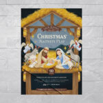 Christmas Nativity Play Flyer Template Pertaining To Christmas Play Flyer Template