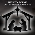 Christmas Nativity Template Printable || Trace And Cut Nativity Within Christmas Nativity Scene Template