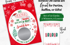 Christmas Naughty Or Nice Scratch Off Cards | Set Of 10 Cards inside Christmas Scratch Off Template