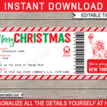 Christmas New York Train Gift Ticket Intended For Christmas Train Ticket Template
