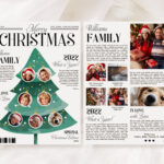 Christmas Newsletter / Canva Template / Year In Review / Christmas Intended For Christmas Magazine Cover Template