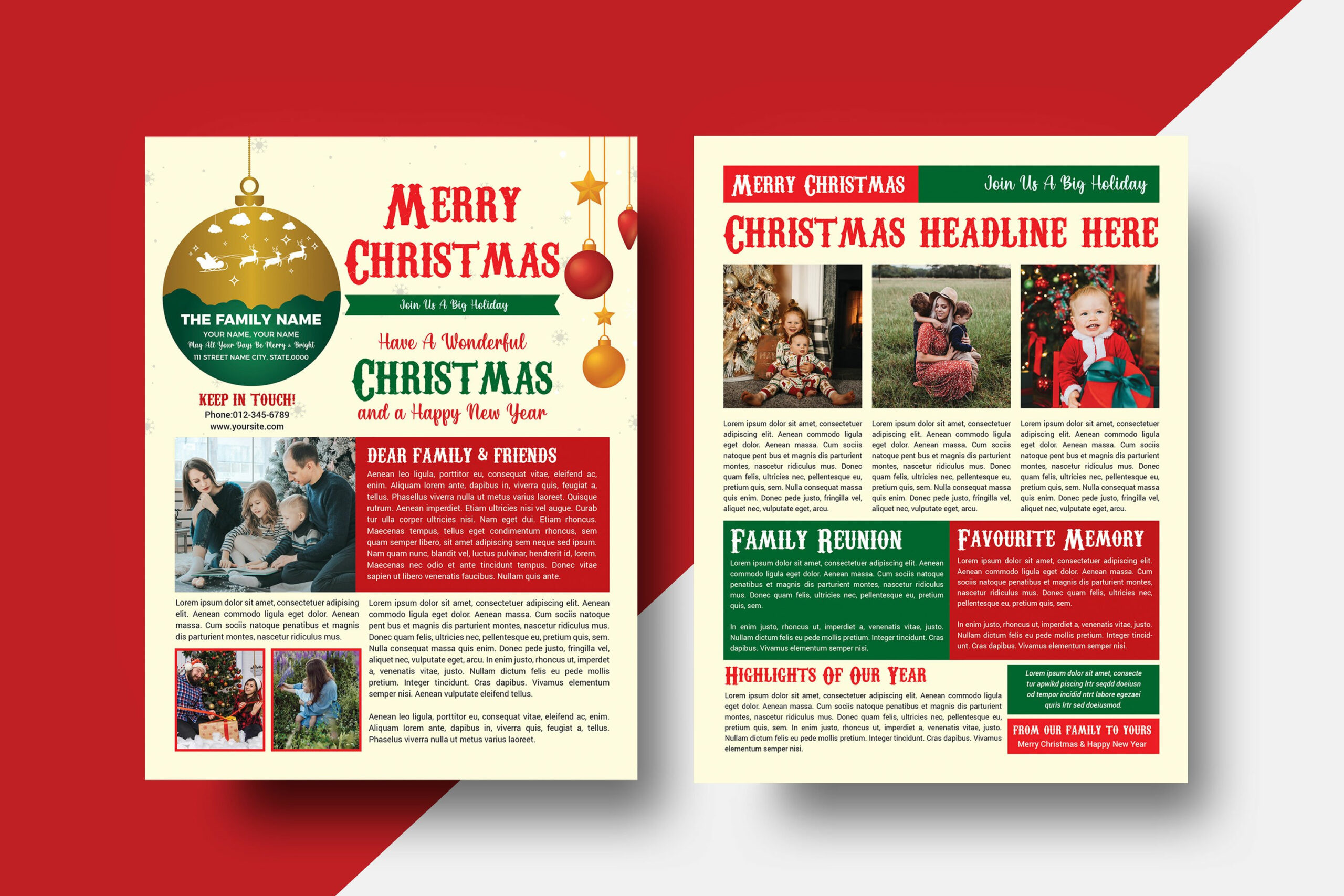 Christmas Newsletter Template (1648451) within Christmas Newsletter Template