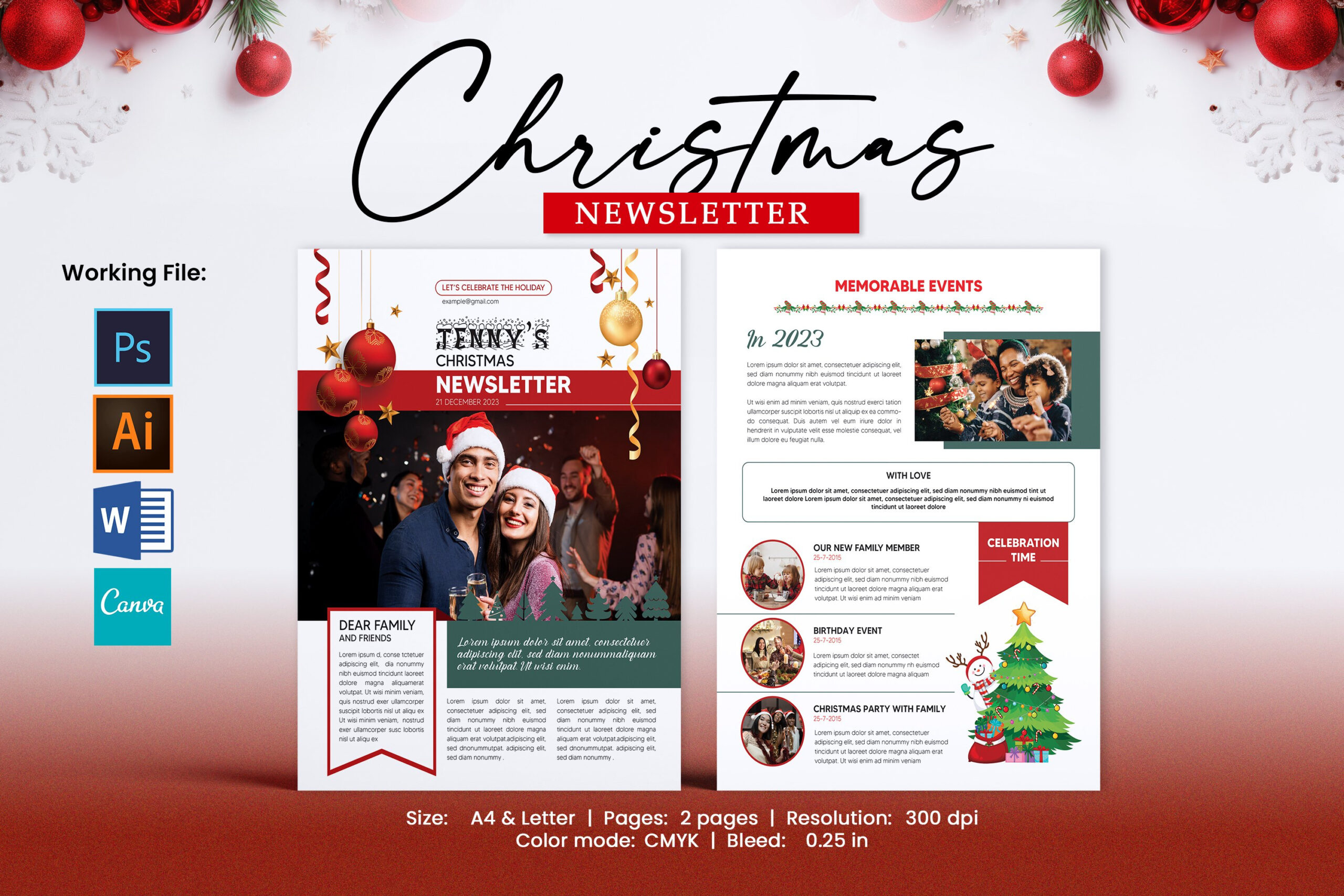 Christmas Newsletter Template (2995718) with regard to Christmas Newsletter Template Pages
