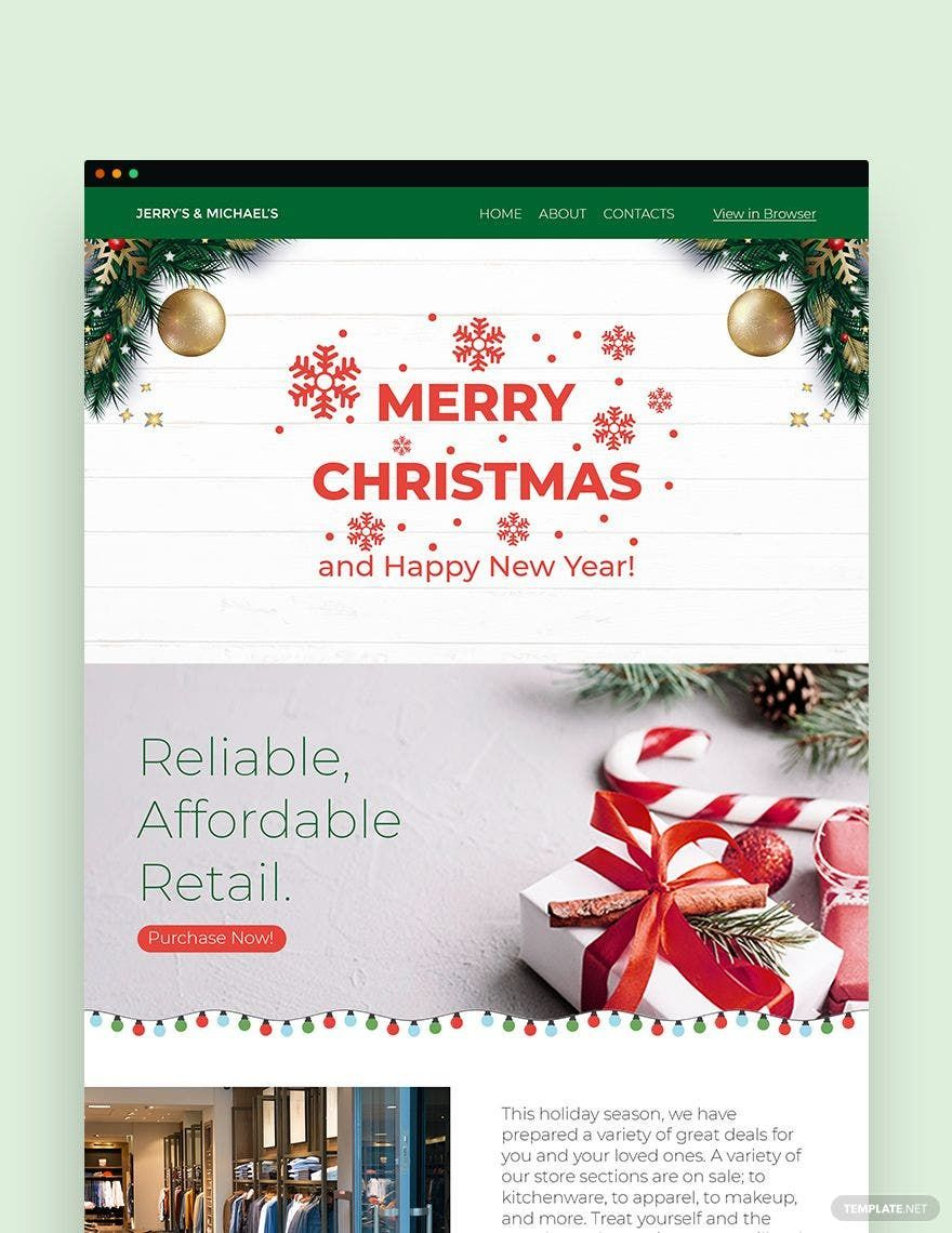 Christmas Newsletter Template In Html5, Psd, Outlook, Word with Christmas Newsletter Template Free