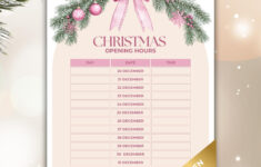 Christmas Opening Hours Sign – Etsy.de intended for Christmas Operating Hours Template