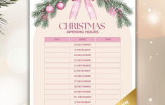 Christmas Opening Hours Sign – Etsy.de regarding Christmas Opening Times Template