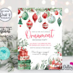 Christmas Ornament Exchange Invitation: Holiday Party Invite Inside Christmas Ornament Invitation Template