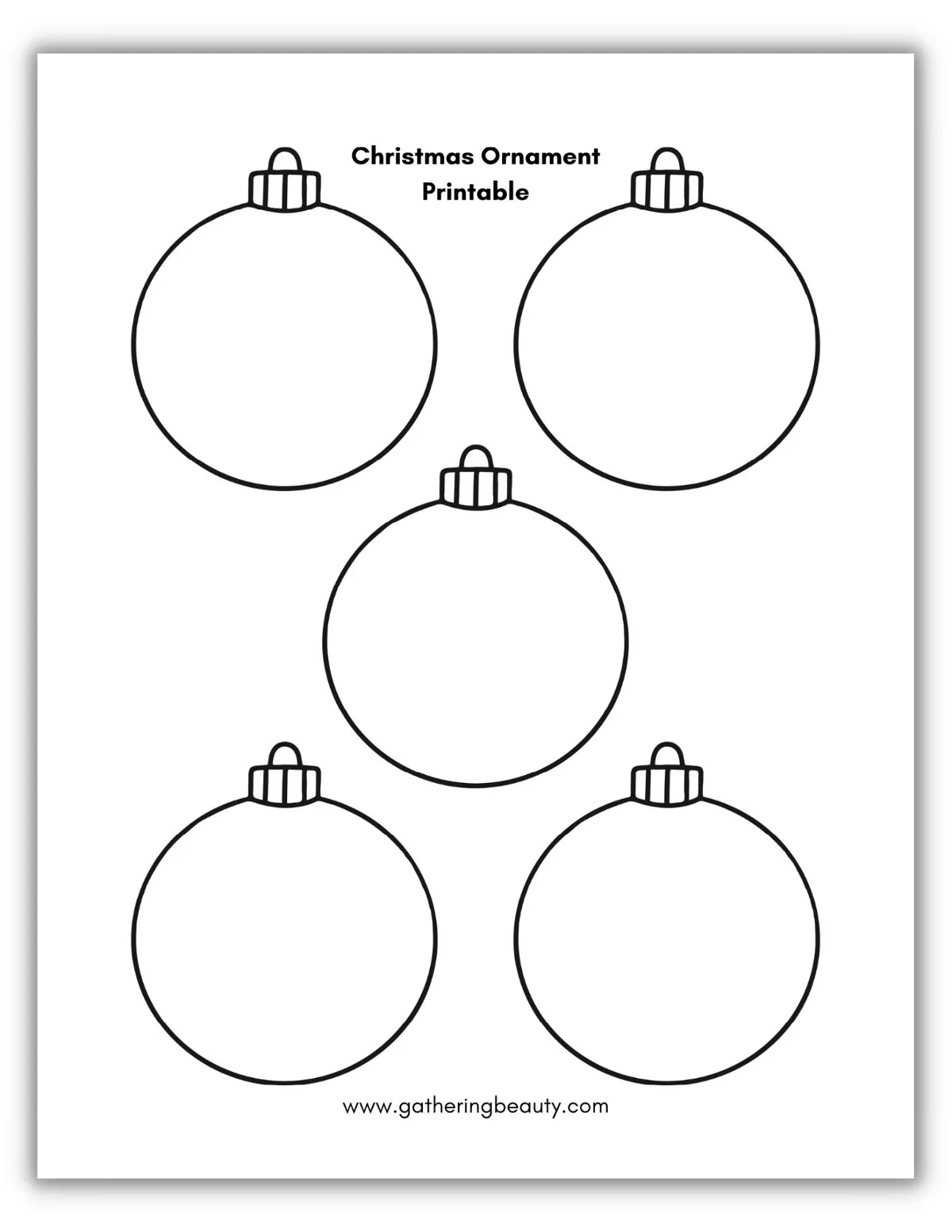 Christmas Ornament Printable — Gathering Beauty for Christmas Ornaments Blank Template
