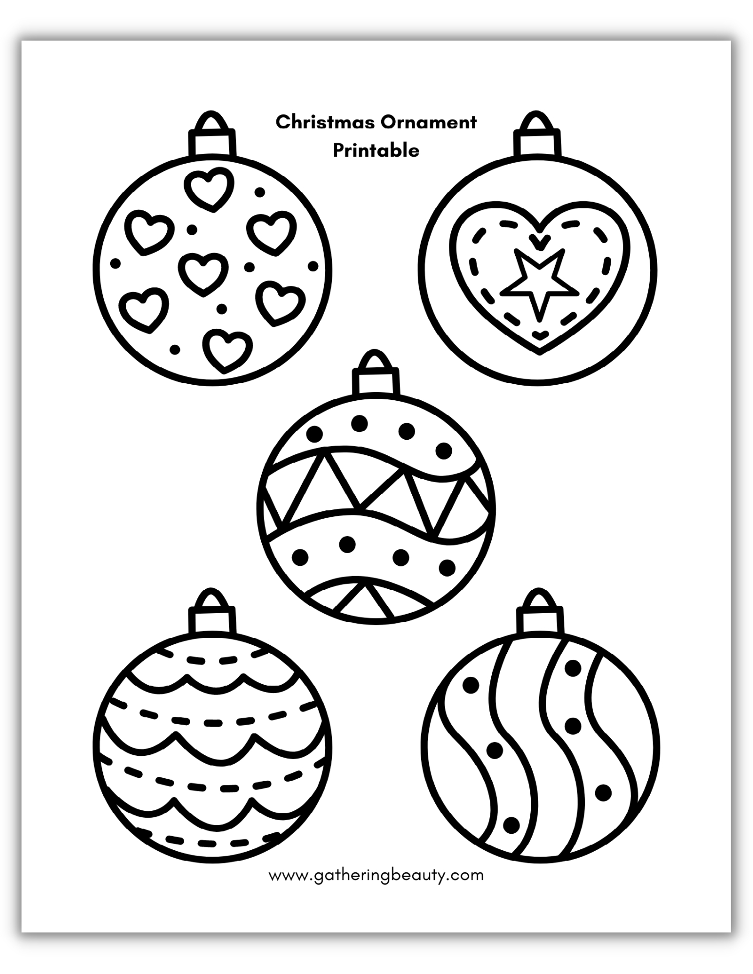 Christmas Ornament Printable — Gathering Beauty within Christmas Ornaments Printable Template
