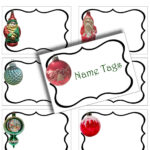 Christmas Ornament Tags, Digital Editable Name Tags, Holiday Gift Within Christmas Ornament Gift Tag Template