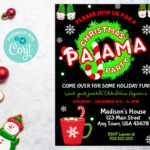 Christmas Pajama Invitations, Pajama Invitation, Christmas Party For Christmas Pajama Party Invitation Template