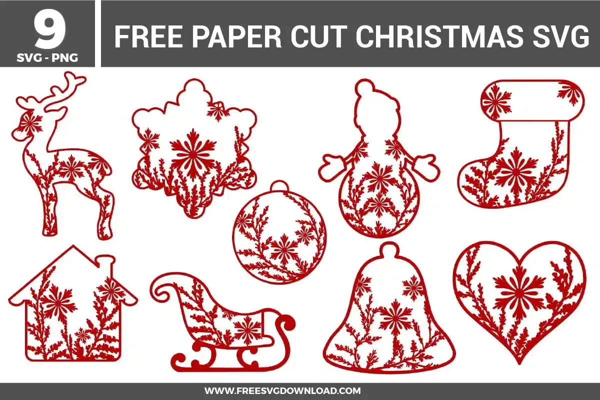 Christmas Paper Cut Free Svg Files | Free Svg Download throughout Christmas Paper Cutting Template