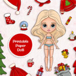 Christmas Paper Doll: Printable Blythe Doll, Diy Activity (Pdf)   Etsy Pertaining To Christmas Paper Doll Template