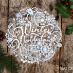 Christmas Papercut Template 'Winter Wonderland' Pdf Jpeg For With Christmas Paper Cutting Template