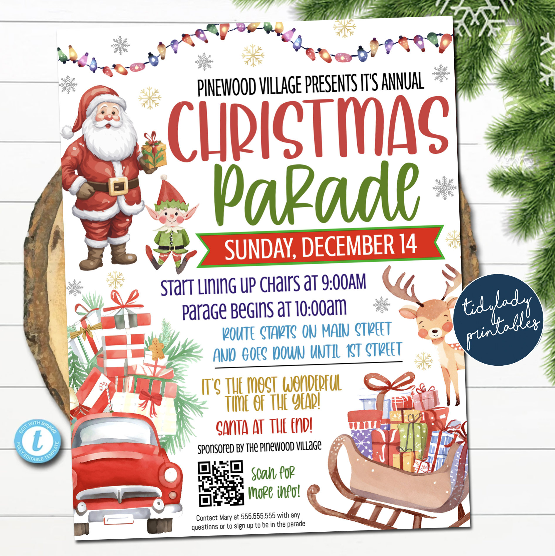 Christmas Parade Flyer: Holiday Festival, Craft Show Template with Christmas Parade Flyer Template