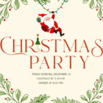 Christmas Party Announcement With Happy Santa Sign Template In Christmas Sign Template