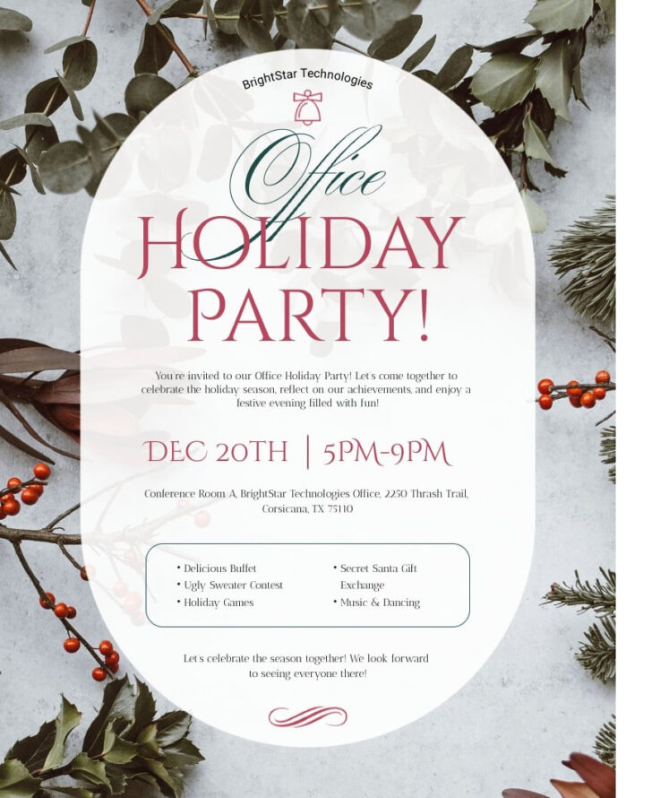 Christmas Office Party Flyer Template
