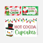 Christmas Party Food Tent Cards Printable Intended For Christmas Tent Cards Template