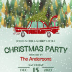 Christmas Party Invitation Template, Editable Digital Christmas Inside Christmas Street Party Invitation Template