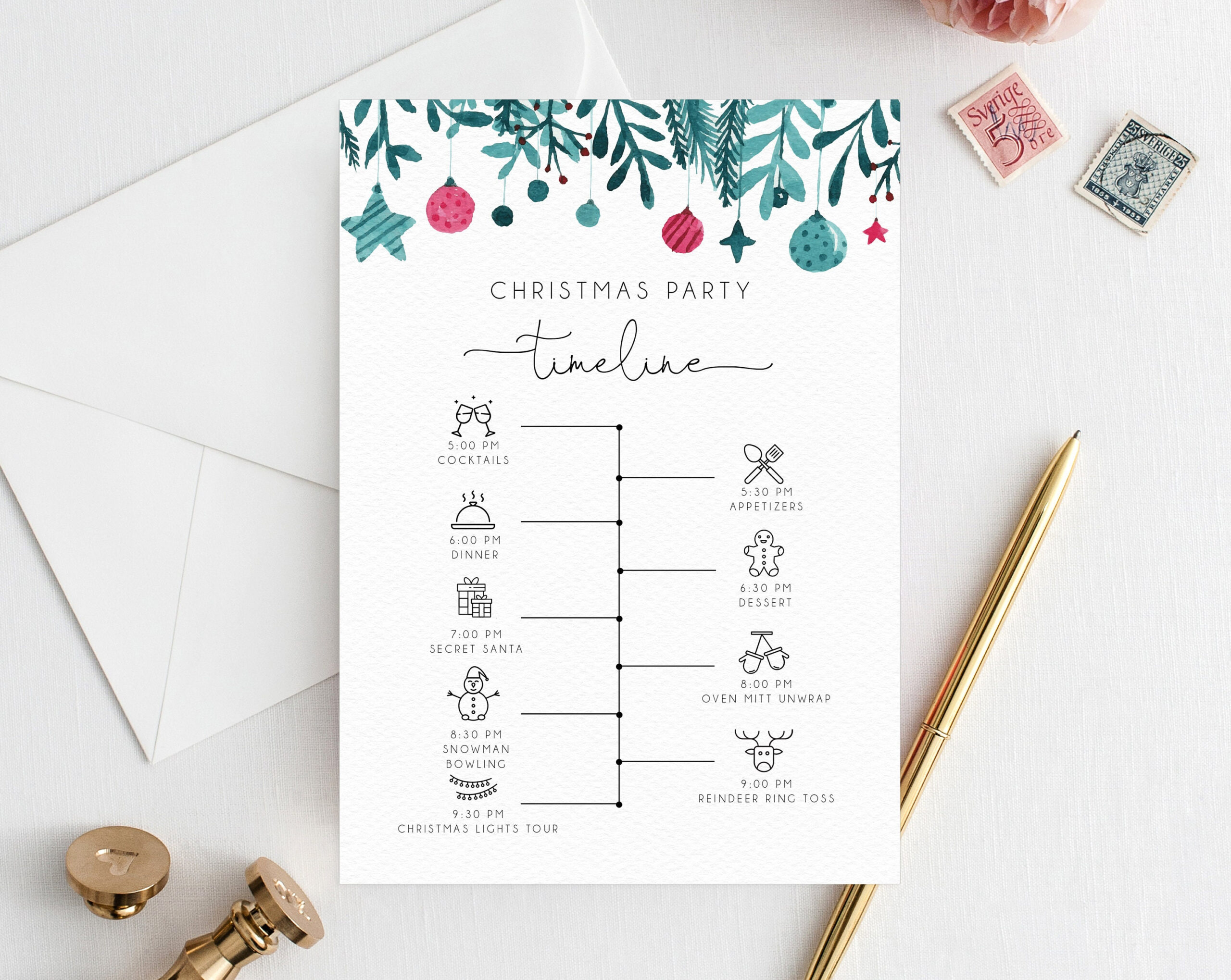 Christmas Party Itinerary Template, Christmas Party Timeline for Christmas Party Timeline Template