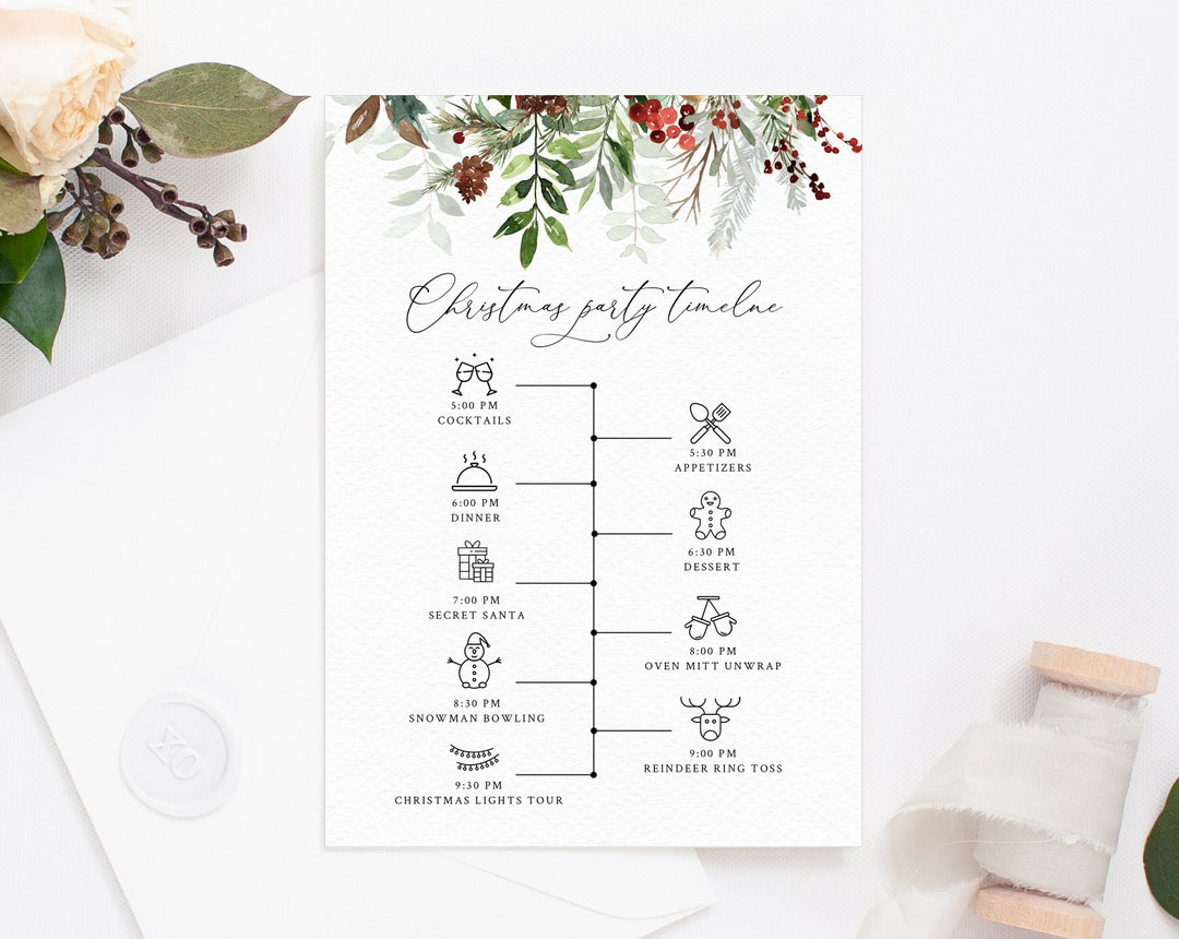 Christmas Party Itinerary Template, Christmas Party Timeline inside Christmas Party Timeline Template