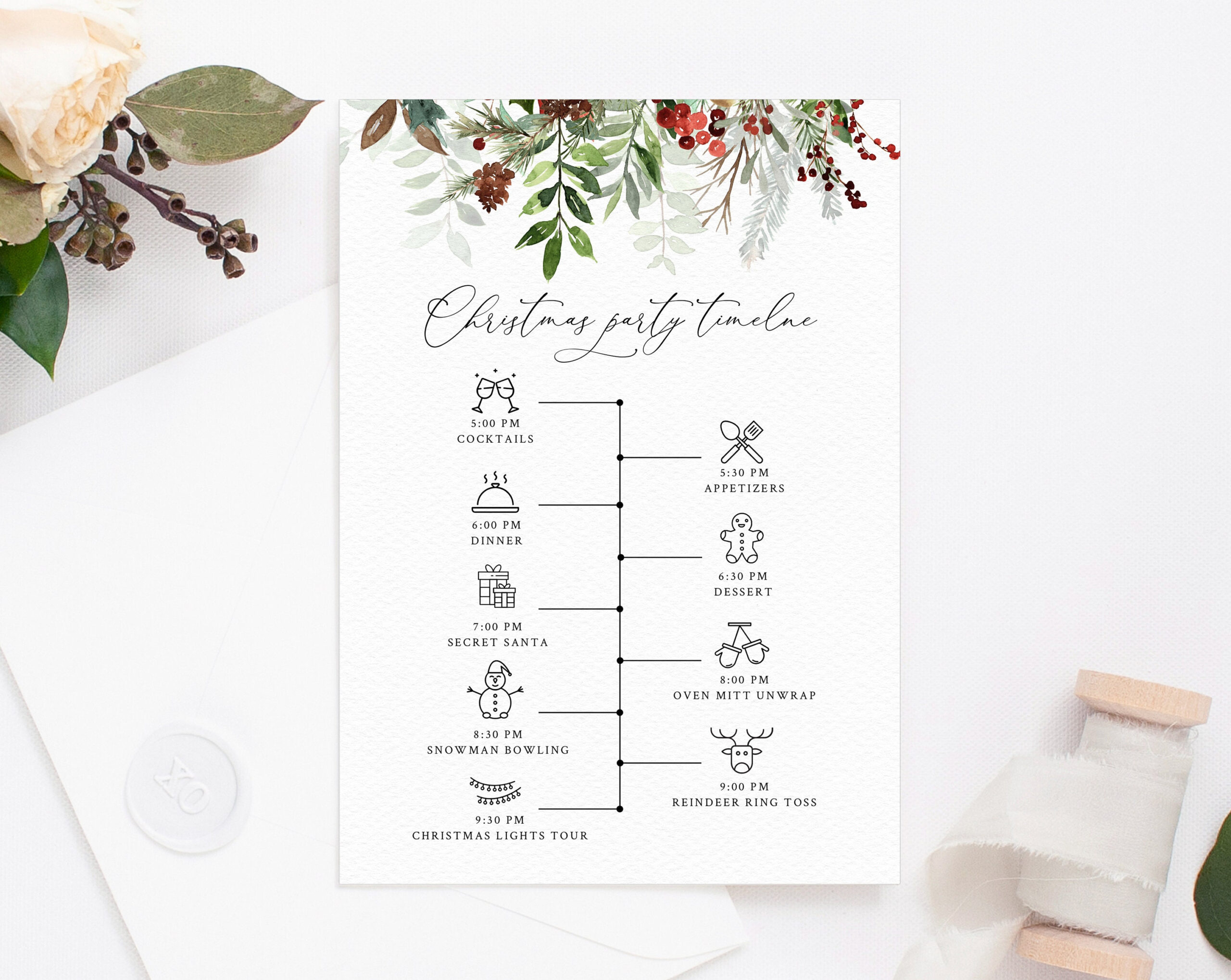Christmas Party Itinerary Template, Christmas Party Timeline within Christmas Party Itinerary Template