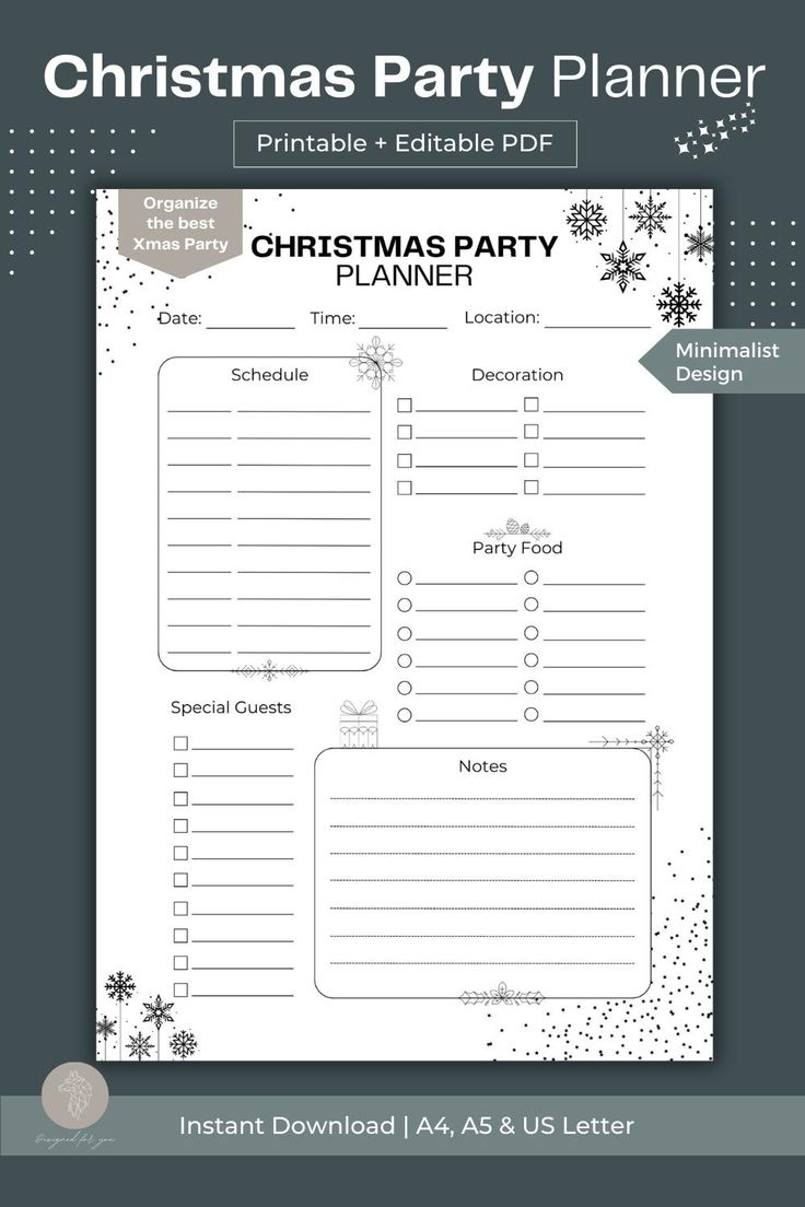 Christmas Party Planner with regard to Christmas Party Planner Template