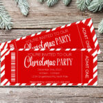 Christmas Party Ticket Template | Editable Winter Holiday Party For Christmas Party Tickets Template