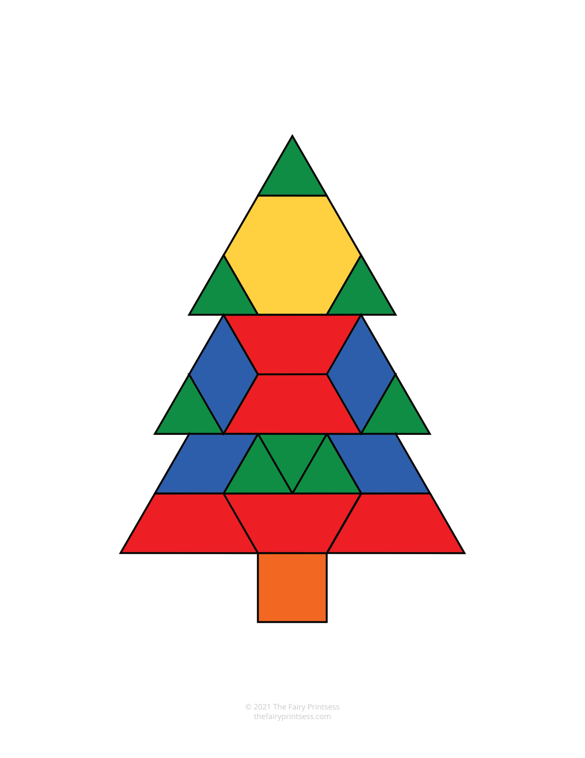 Christmas Pattern Block Templates-Free Printable Shape Mats intended for Christmas Pattern Block Template