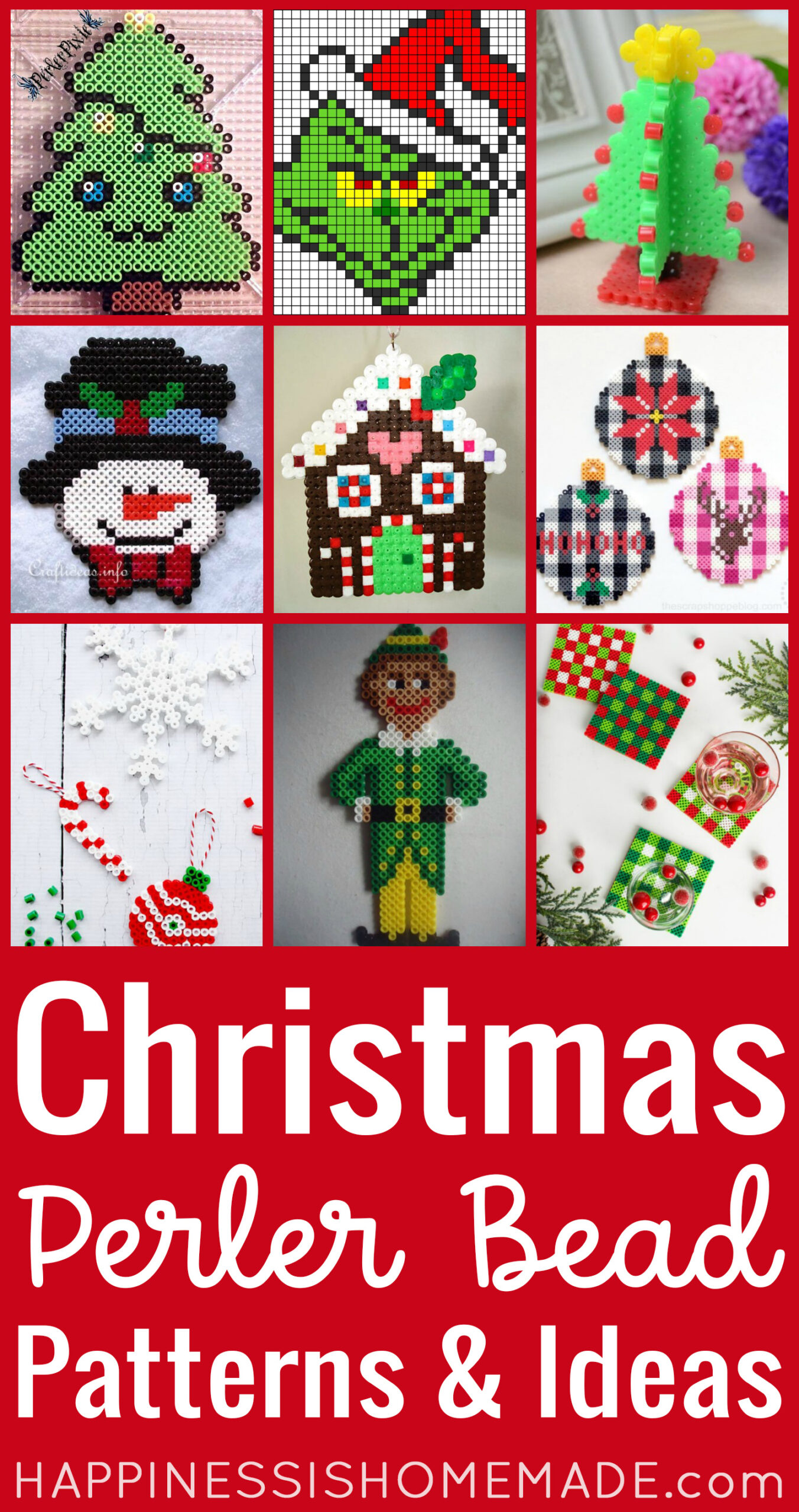 Christmas Perler Bead Patterns &amp;amp; Ideas - Happiness Is Homemade pertaining to Christmas Perler Bead Template
