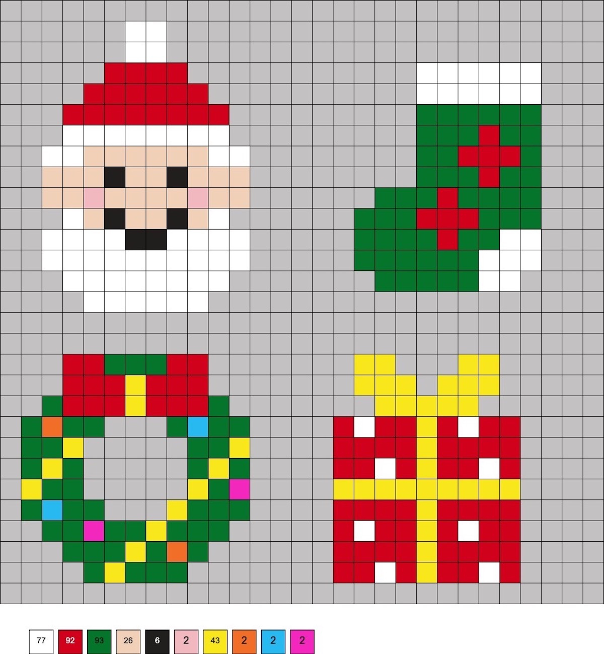 Christmas Perler Beads (75+ Free Patterns!) - Diy Candy for Christmas Perler Bead Template